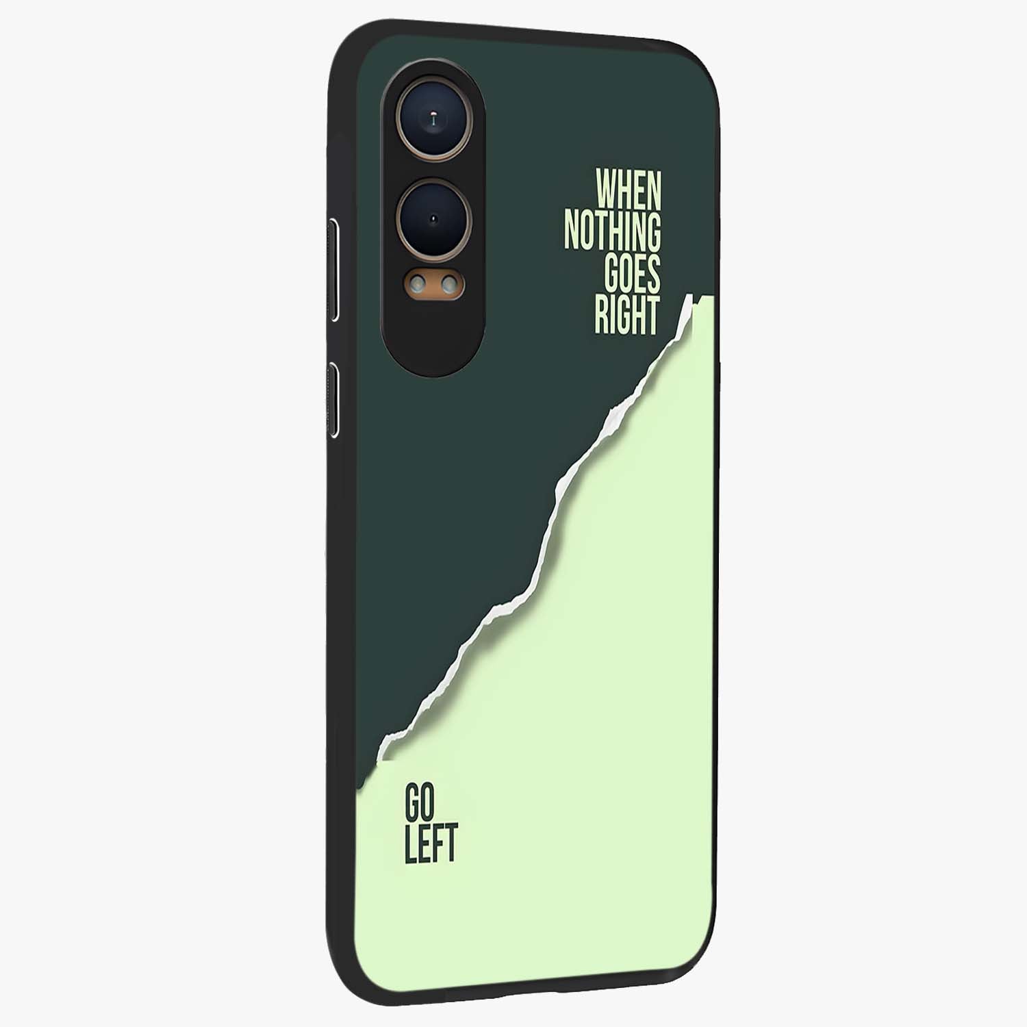 Let Go Quote Glass Case for 1+Nord CE 4 Lite side perspective highlighting bold text detailing and smooth premium edges