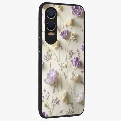 Lilac Breeze Harmony Glass Case for 1+Nord CE 4 Lite side perspective highlighting calming textures and premium build