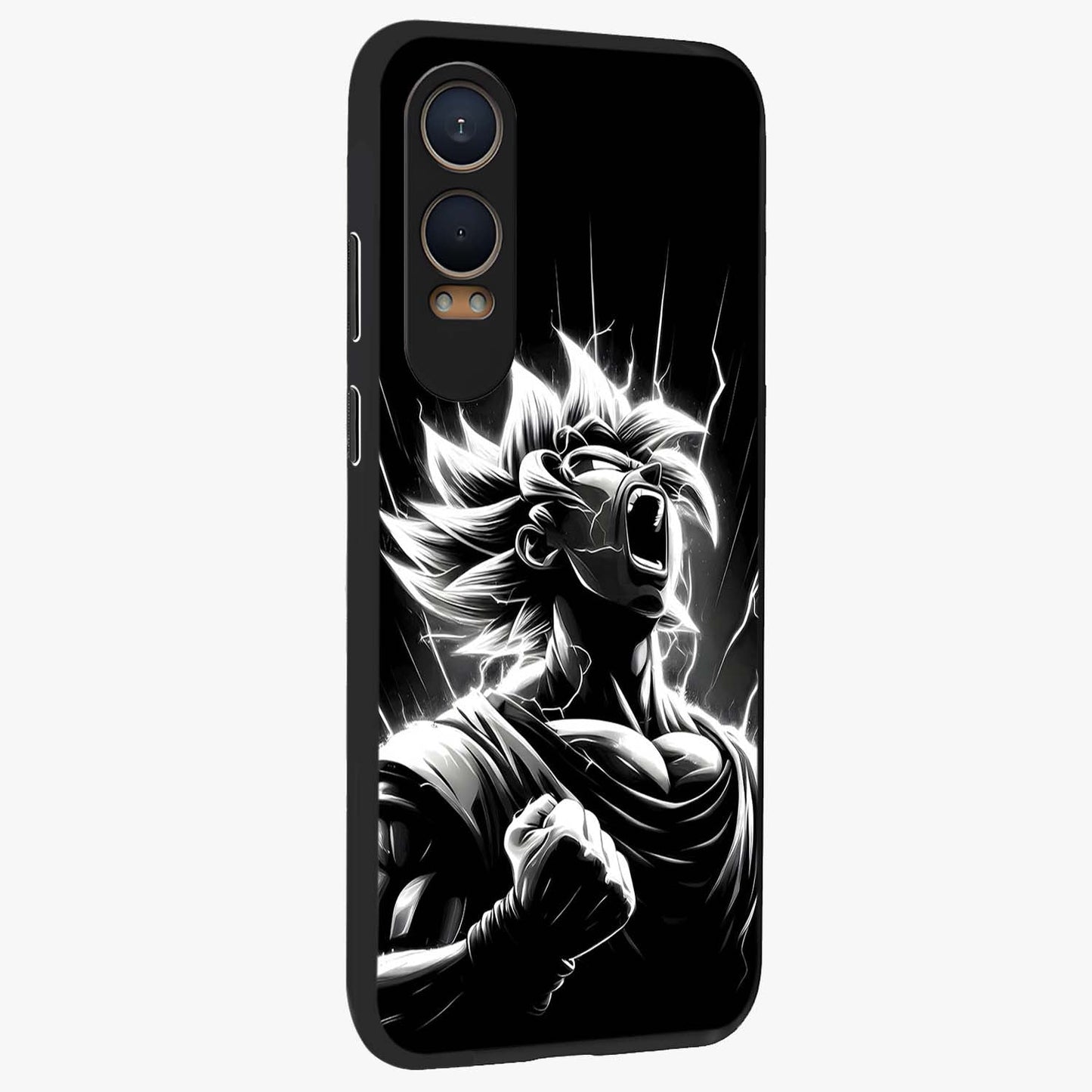Limitless Power Unleashed Glass Case for 1+Nord CE 4 Lite side perspective highlighting strong textures and sleek premium build