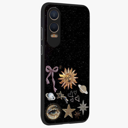 Magical Jewelry Vibe Glass Case for 1+Nord CE 4 Lite side perspective highlighting radiant textures and sleek premium build