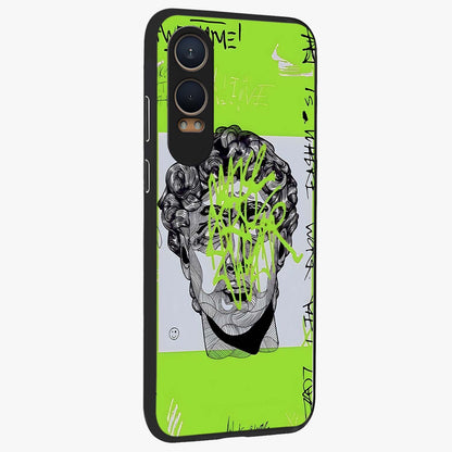 Neo Graffiti Rebellion Glass Case for 1+Nord CE 4 Lite side perspective highlighting vibrant street textures and premium edges