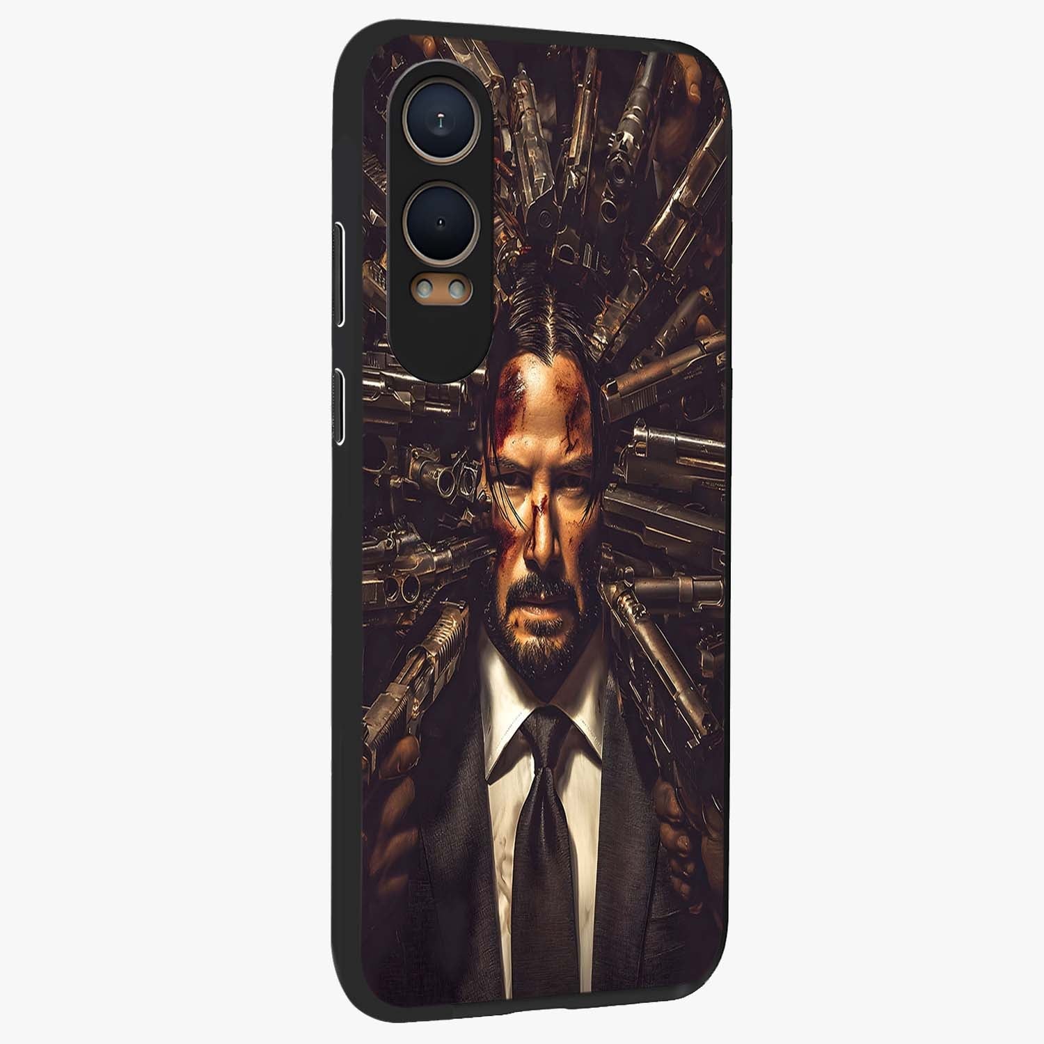 Relentless Shadow Assassin Glass Case for 1+Nord CE 4 Lite side perspective highlighting sharp textures and sleek premium build