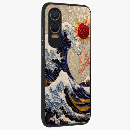 Rising Wave Glory Glass Case for 1+Nord CE 4 Lite side perspective highlighting fluid wave textures and sleek premium build
