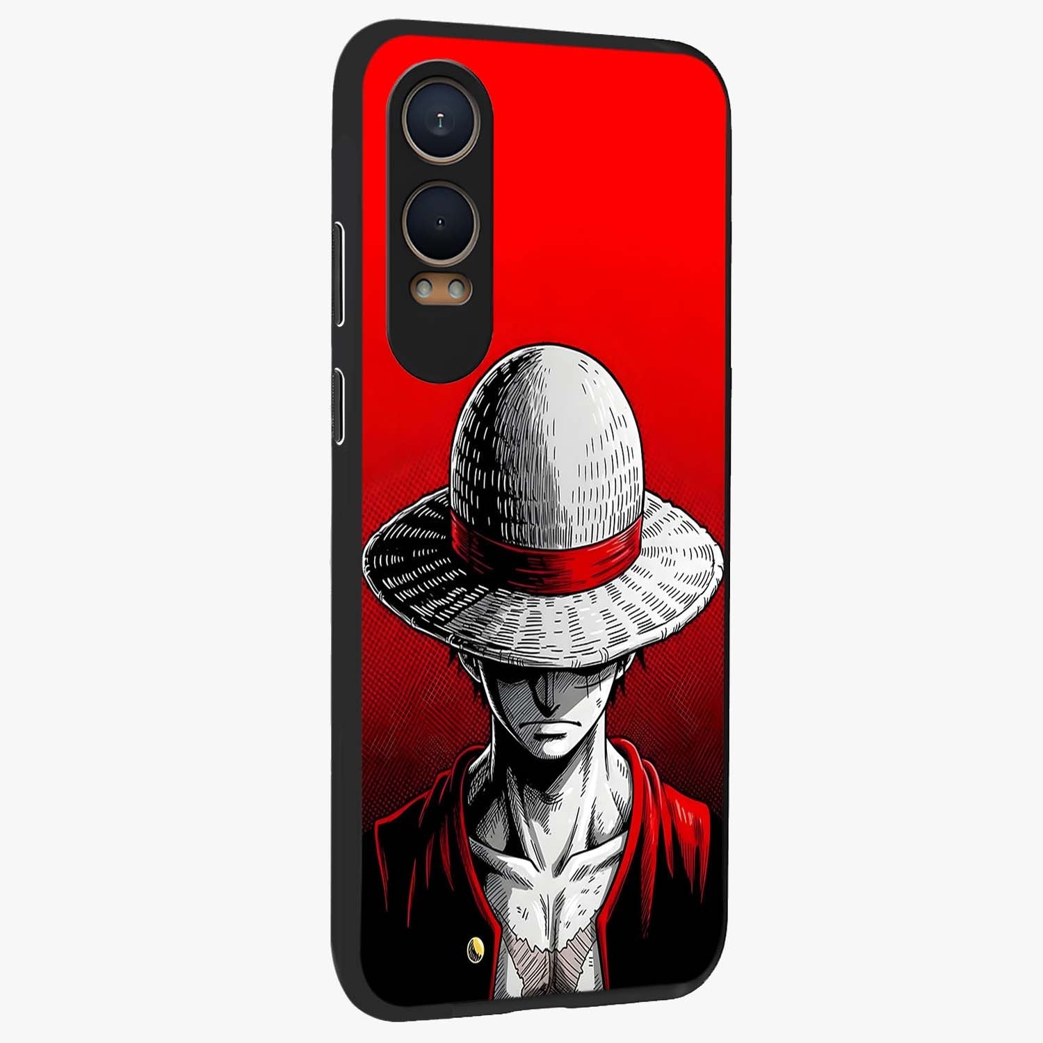 Scarlet Pirate Resolve Glass Case for 1+Nord Ce 4 Lite side perspective highlighting strong character detailing and sleek premium build