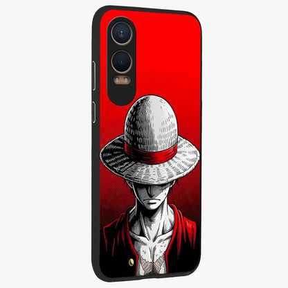 Scarlet Pirate Resolve Glass Case for 1+Nord Ce 4 Lite side perspective highlighting strong character detailing and sleek premium build