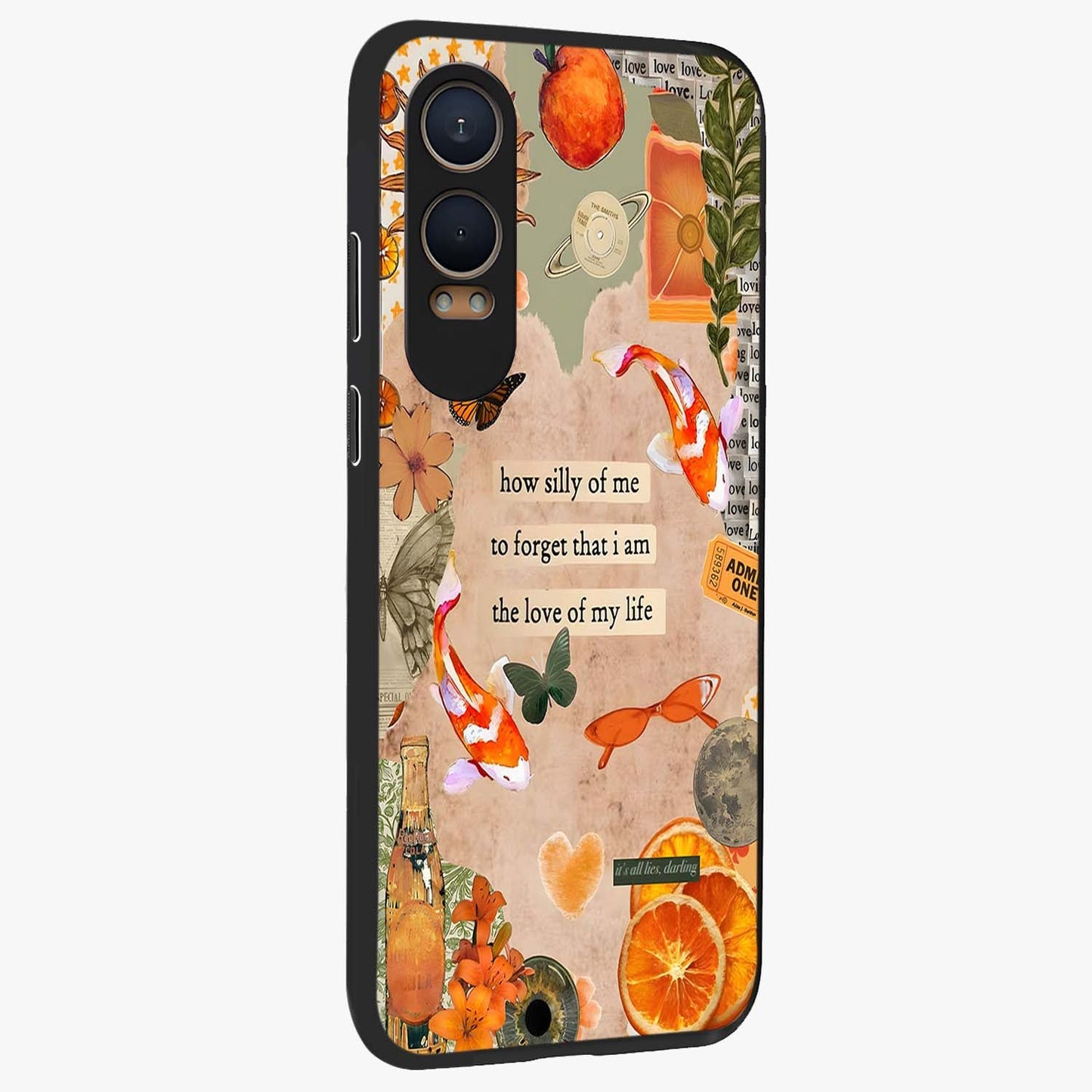 Soft Chaos Aesthetic Glass Case for 1+Nord Ce 4 Lite side perspective highlighting fluid textures and premium edges