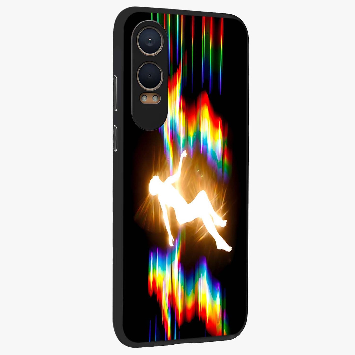 Soul in Spectrum Glass Case for 1+Nord Ce 4 Lite side perspective highlighting bold textures and smooth premium build