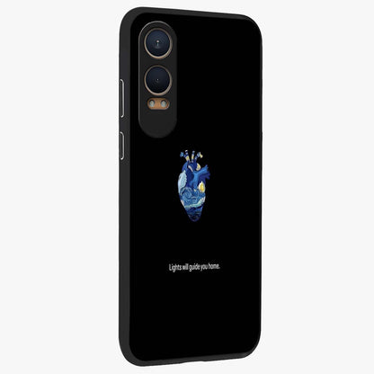 Starry Heart Compass Glass Case for 1+Nord CE 4 Lite side perspective highlighting refined textures and sleek premium build
