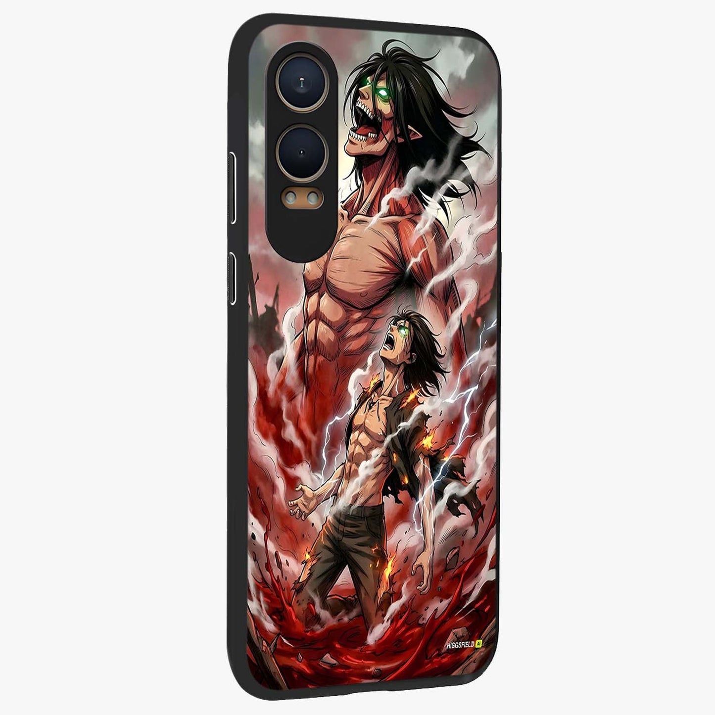 Titan Awakening Fury Glass Case for 1+Nord Ce 4 Lite side perspective highlighting bold textures and premium edge finish