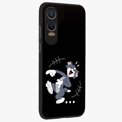 Tom in Trouble Glass Case for 1+Nord Ce 4 Lite side perspective highlighting expressive illustration textures and smooth build