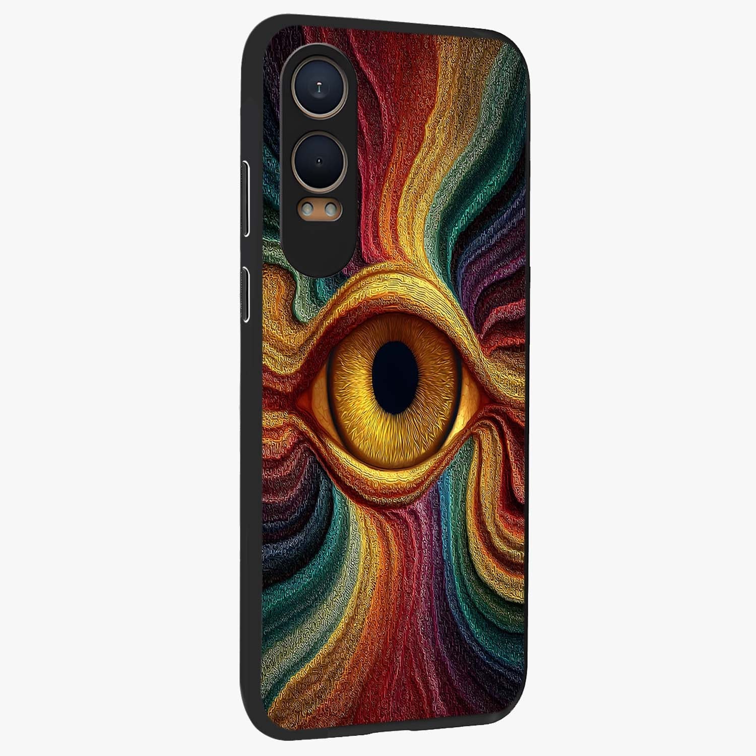 Visionary Flame Core Glass Case for 1+Nord Ce 4 Lite side perspective highlighting dynamic textures and sleek premium build