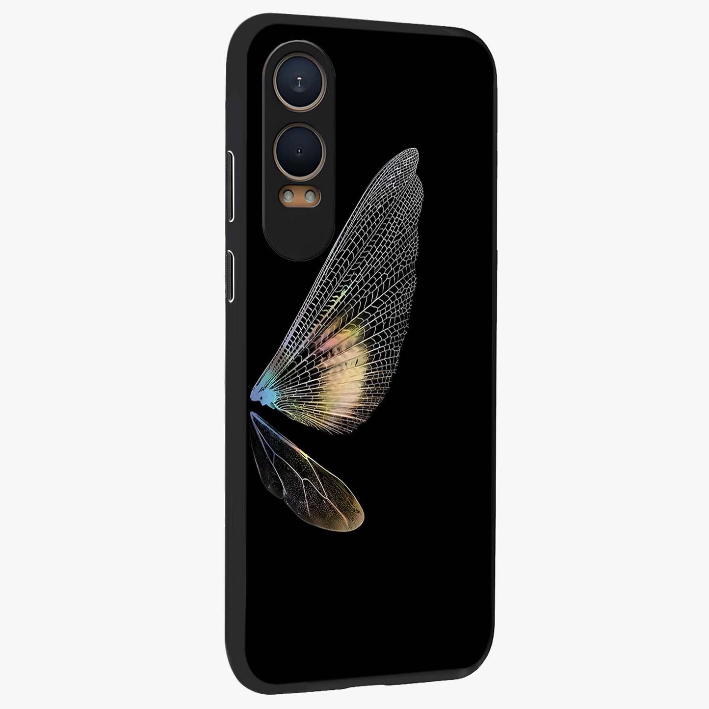 Whispers of Wings Glass Case for 1+Nord Ce 4 Lite side perspective highlighting light airy textures and premium edges