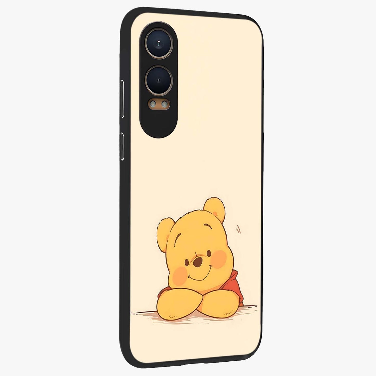 Winniethe Pooh Glass Case for 1+Nord Ce 4 Lite side perspective highlighting charming character textures and smooth build