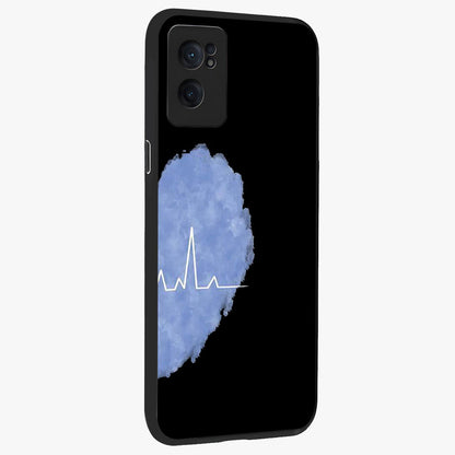 Blue Pulse Bond Glass Case for 1+Nord Ce 2  angled mockup showcasing glossy glass finish and vibrant energy design