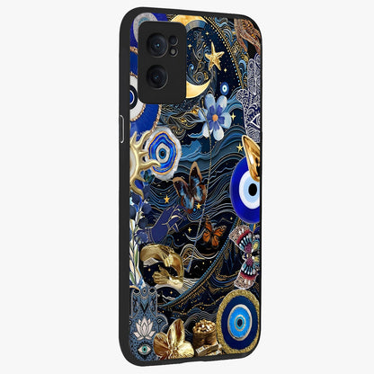 Celestial Blessing Shield Glass Case for 1+Nord CE 2  angled mockup showcasing glossy finish and divine design elements