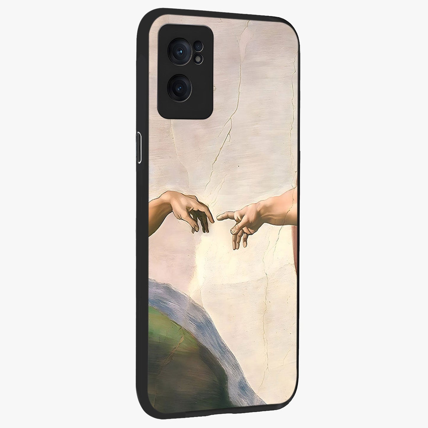 Divine Touch Art Glass Case for 1+Nord CE 2  angled mockup showcasing glossy finish and refined design textures