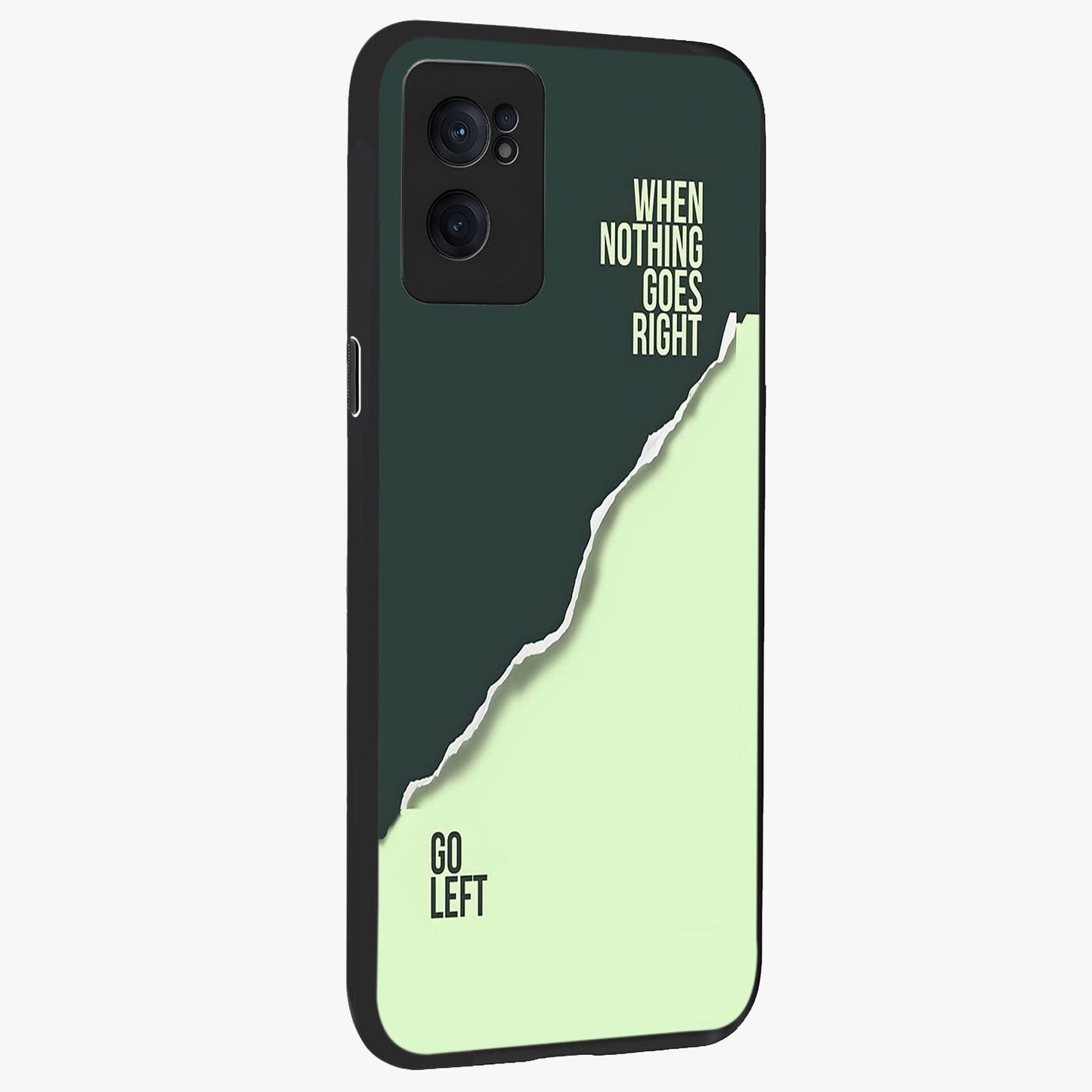 Let Go Quote Glass Case for 1+Nord CE 2  angled mockup showcasing glossy finish and clean aesthetic design