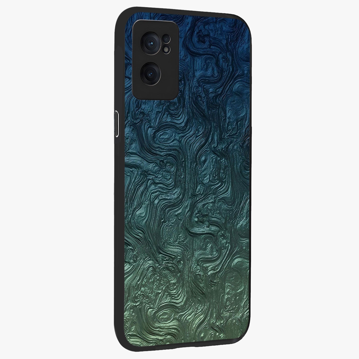 Marble Dream Blur Glass Case for 1+Nord CE 2  angled mockup showcasing glossy finish and smooth gradient tones