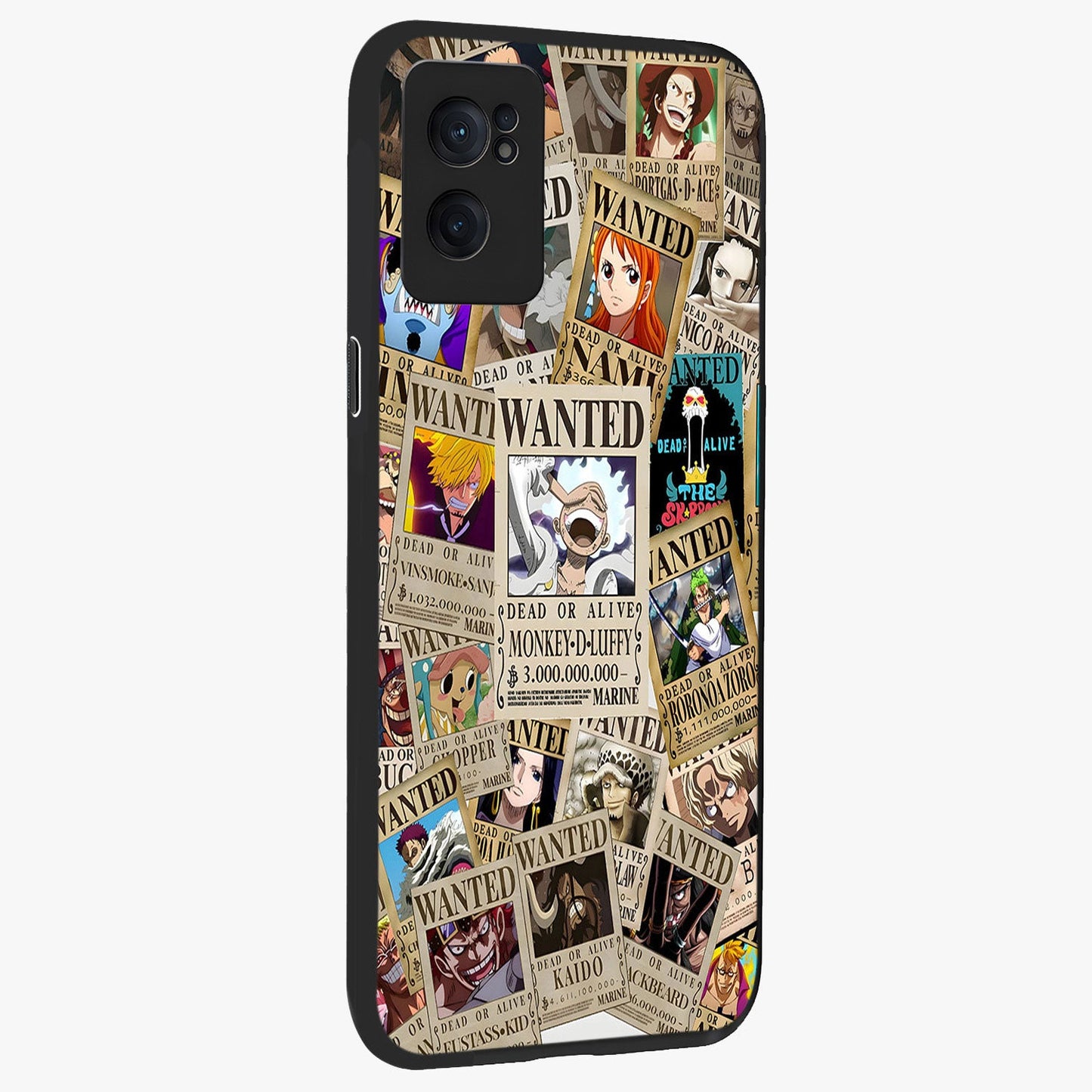 Pirate Wanted Legends Glass Case for 1+Nord Ce 2  angled mockup showcasing glossy glass finish and dramatic vintage tones