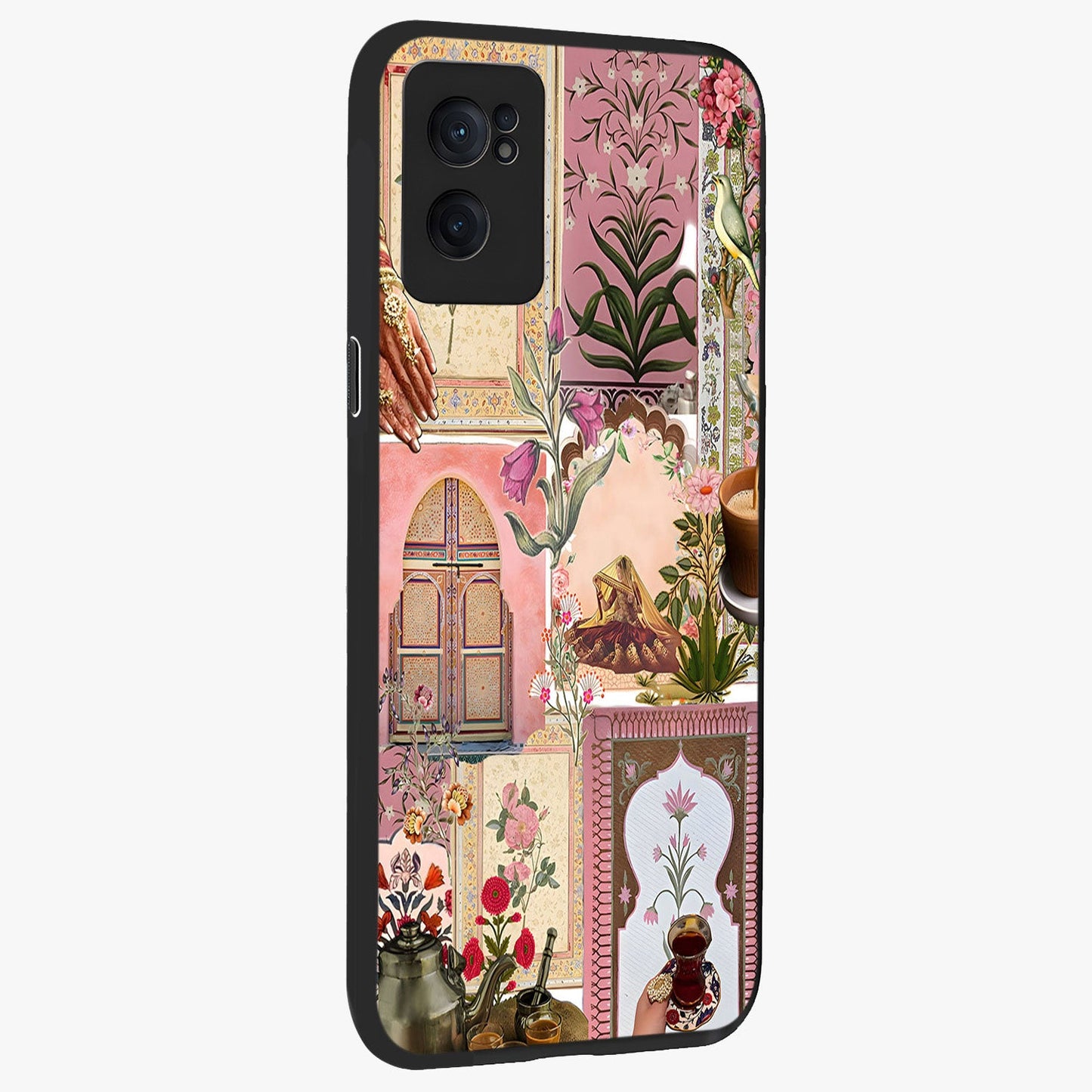 Royal Pink Legacy Glass Case for 1+Nord CE 2  angled mockup showcasing glossy finish and refined pastel tones