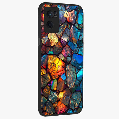 Shattered Light Glass Case for 1+Nord Ce 2  angled mockup showcasing glossy finish and high contrast detailing