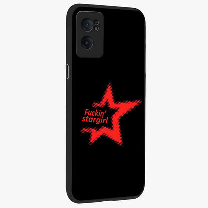 Starboy and Stargirl Energy Glass Case for 1+Nord Ce 2  angled mockup showcasing glossy finish and vibrant cosmic tones