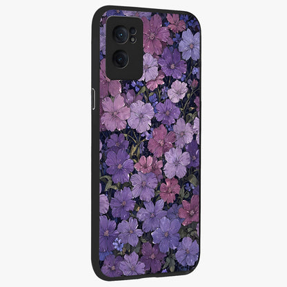 Velvet Bloom Tapestry Glass Case for 1+Nord Ce 2  angled mockup showcasing glossy finish and deep velvet tones