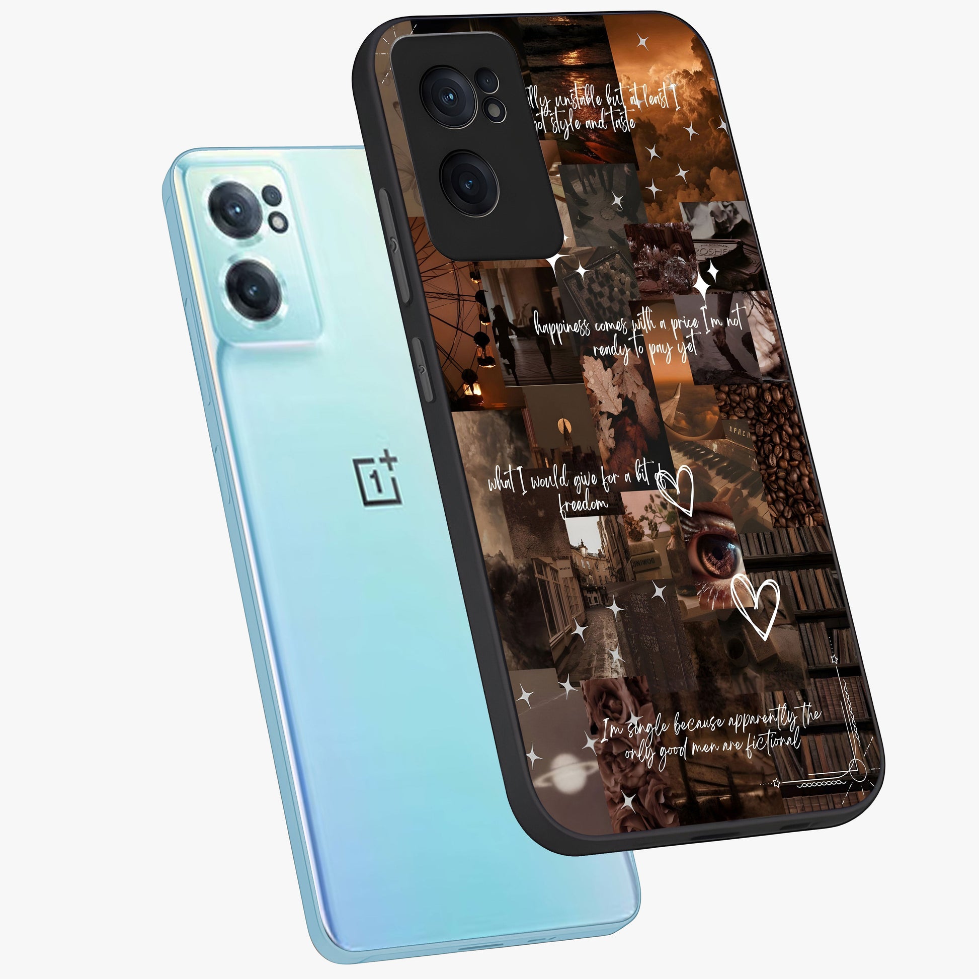 Bittersweet Aesthetic Chaos Glass Case for 1+Nord CE 2  side perspective highlighting vibrant textures and premium detailing