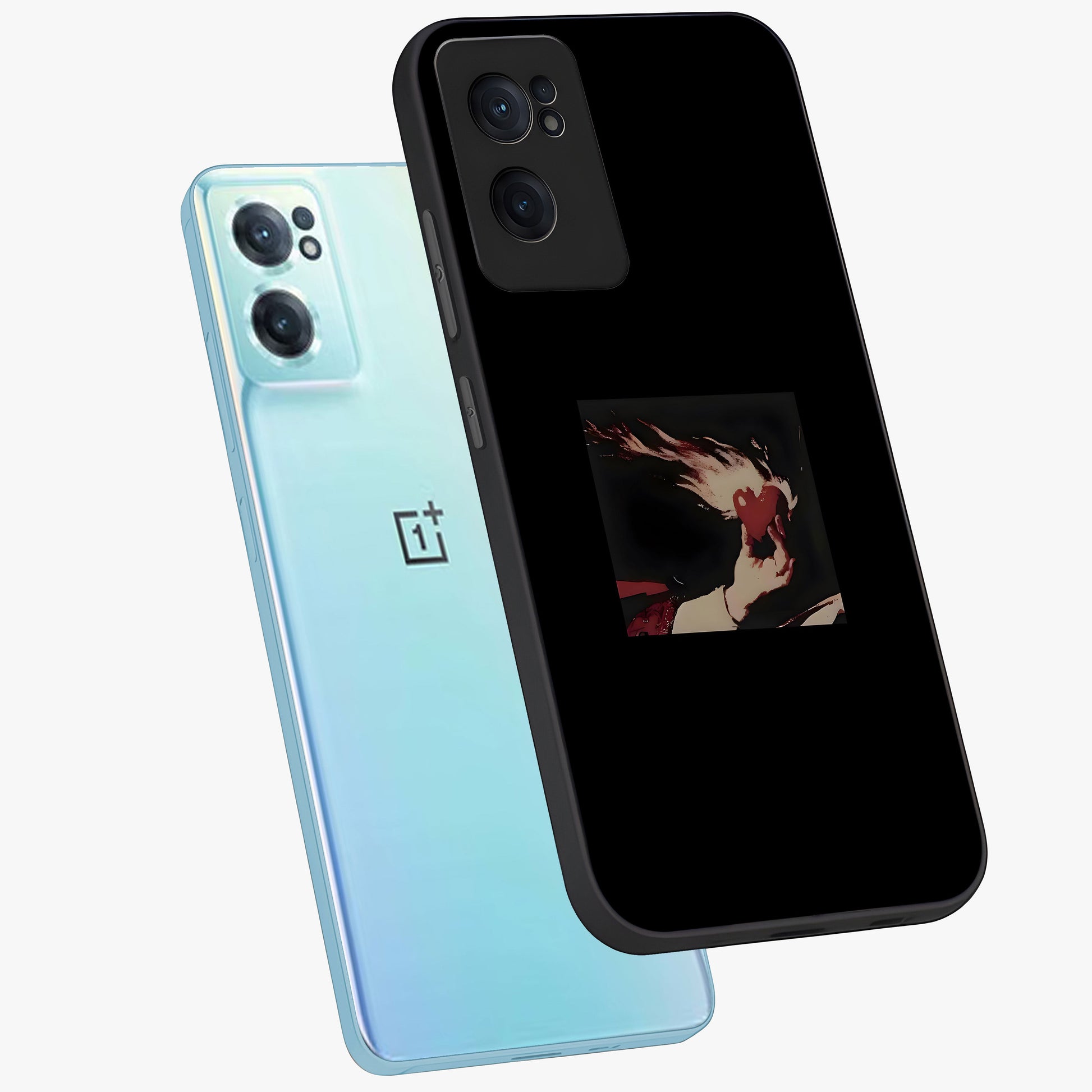 Blazing Heart Faith Glass Case for 1+Nord Ce 2  displayed upright for powerful spiritual visibility and premium finish.