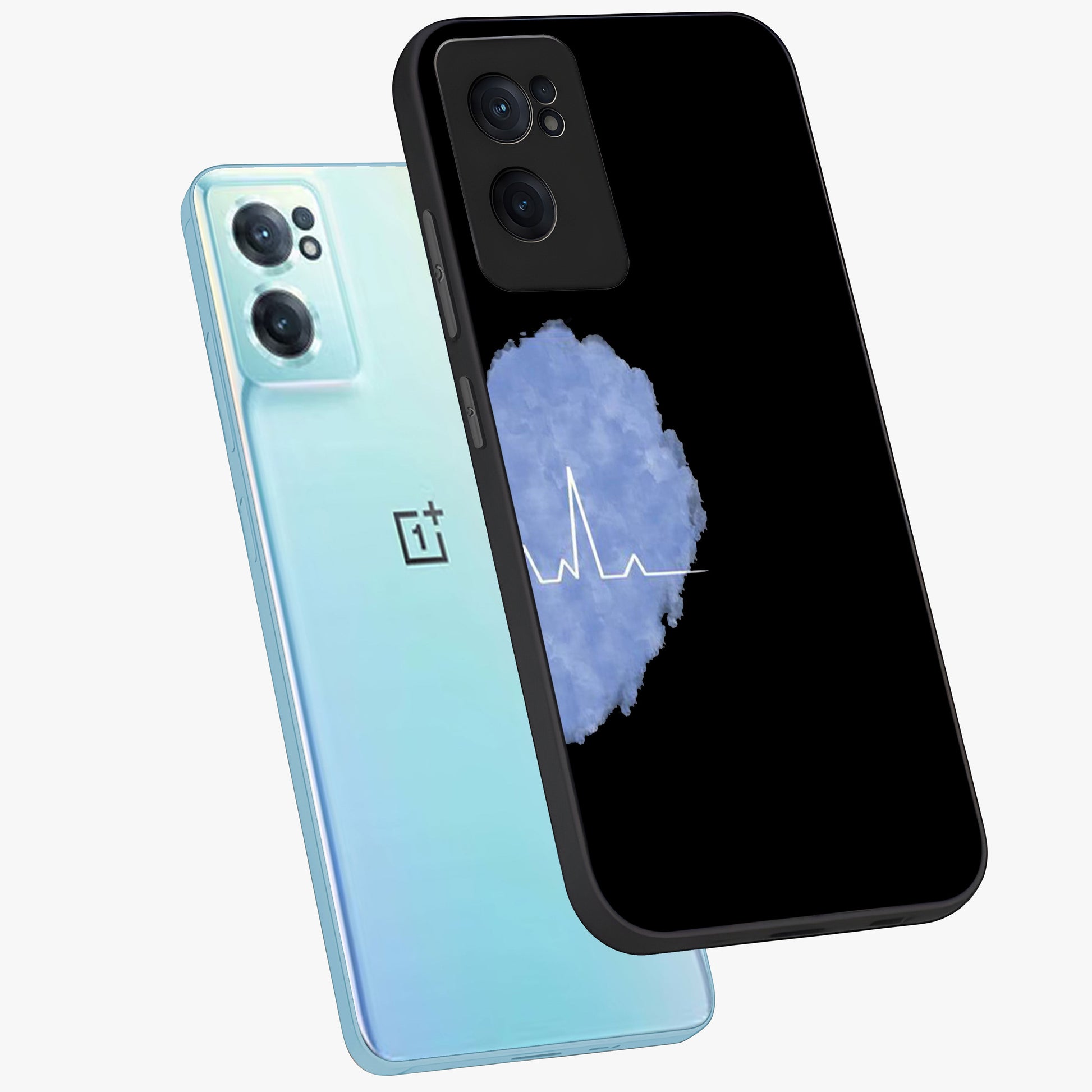 Blue Pulse Bond Glass Case for 1+Nord Ce 2  side perspective highlighting sleek edges and modern blue detailing