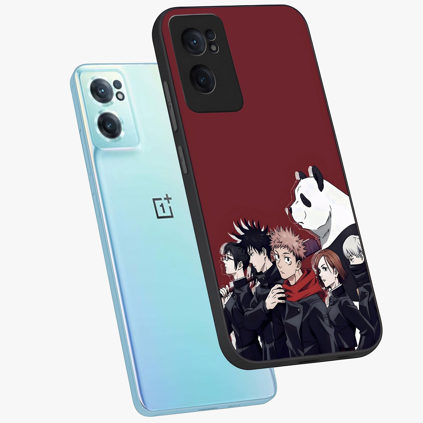 Crimson Crow Judgment Glass Case for 1+Nord CE 2  side perspective highlighting detailed feather textures and smooth edges
