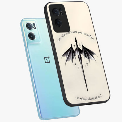 Dragon Quote Art Glass Case for 1+Nord CE 2  side perspective highlighting intricate dragon textures and sleek build
