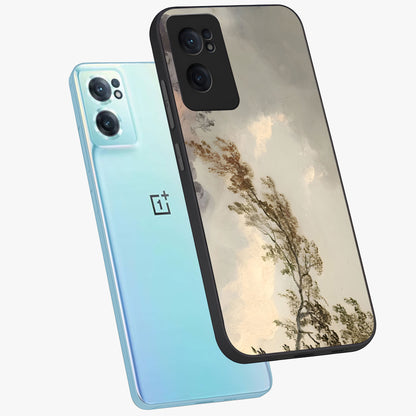 Dreamlike Wind Field Glass Case for 1+Nord CE 2  side perspective highlighting smooth gradients and premium edge finish