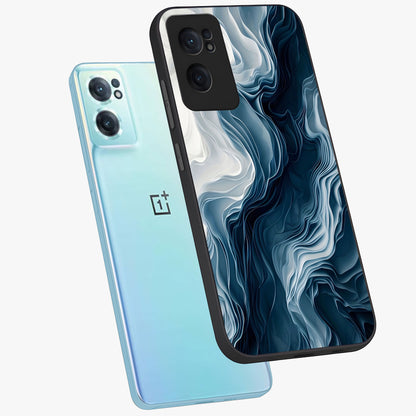 Ethereal Paper Marble Glass Case for 1+Nord CE 2  side perspective highlighting elegant marble detailing and premium build