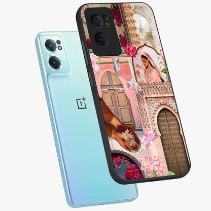 Floral Courtyard Muse Glass Case for 1+Nord CE 2  side perspective highlighting refined floral textures and smooth build