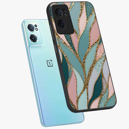 Golden Leaf Dreams Glass Case for 1+Nord CE 2  side perspective highlighting delicate leaf textures and smooth build