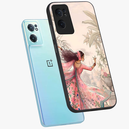 Graceful Garden Rhythm Glass Case for 1+Nord CE 2  side perspective highlighting refined floral textures and premium edges