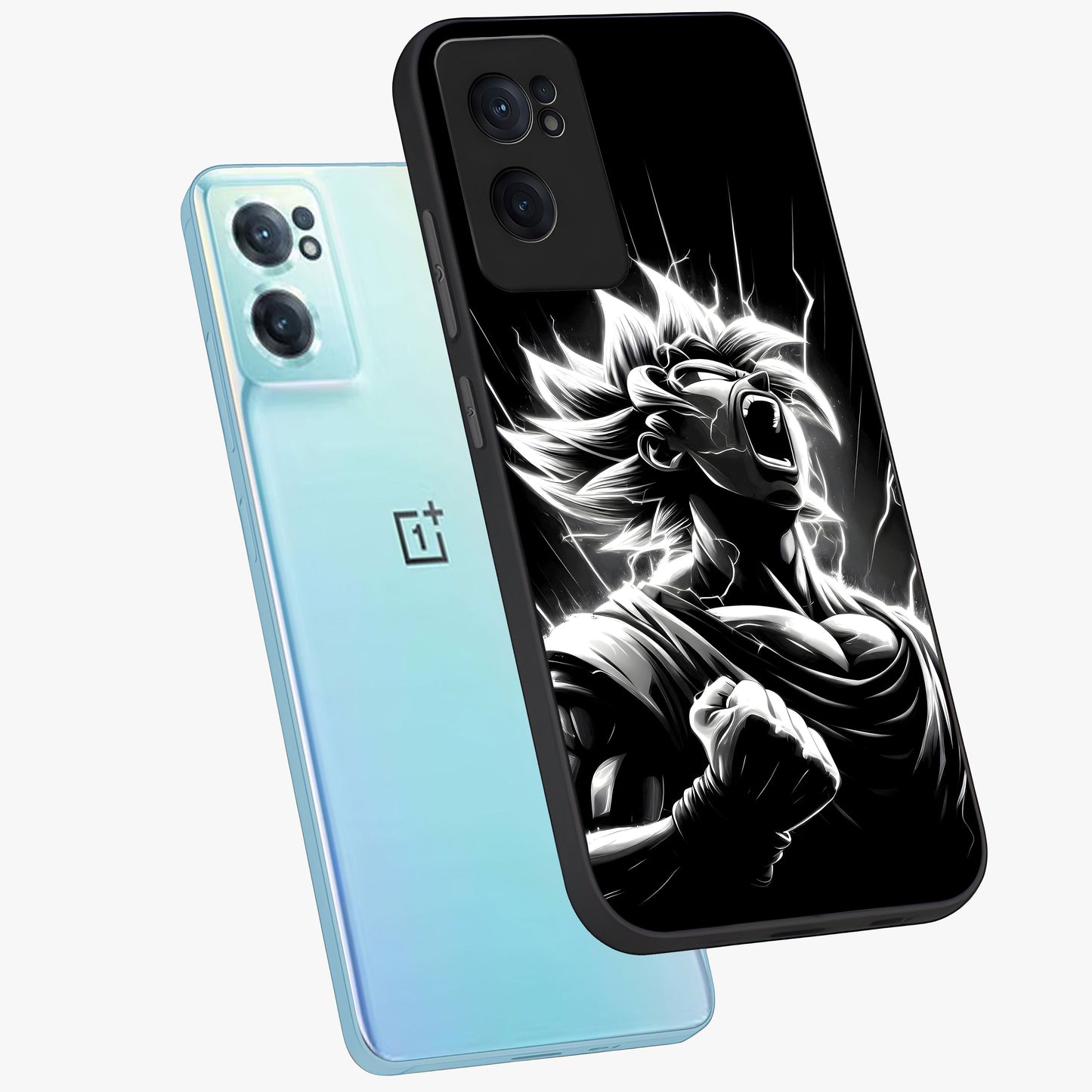 Limitless Power Unleashed Glass Case for 1+Nord CE 2  side perspective highlighting strong textures and sleek premium build