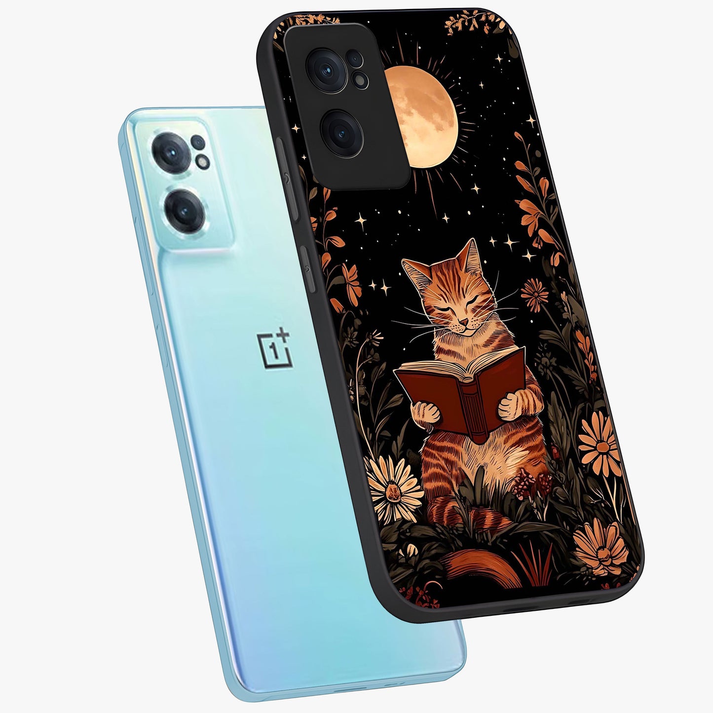 Magical Cat Chronicle Glass Case for 1+Nord CE 2  side perspective highlighting sleek detailing and smooth premium build