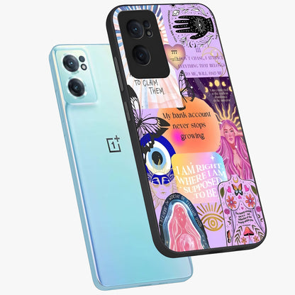 Manifestation Collage Glass Case for 1+Nord CE 2  side perspective highlighting bold collage detailing and smooth build