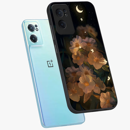 Midnight Bloom Trail Glass Case for 1+Nord CE 2  side perspective highlighting graceful detailing and smooth build