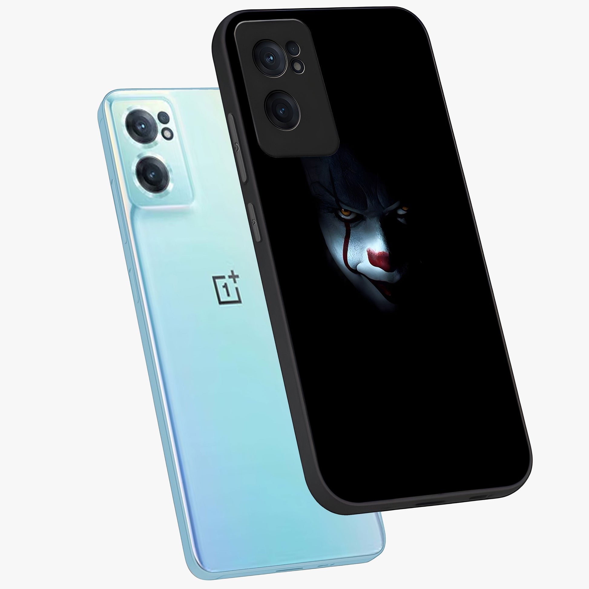 Midnight Madness Smile Glass Case for 1+Nord CE 2  side perspective highlighting expressive textures and sleek edges