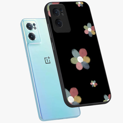 Minimal Floral Charm Glass Case for 1+Nord CE 2  side perspective highlighting refined minimal textures and smooth build