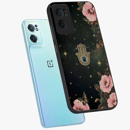 Mystic Bloom Protection Glass Case for 1+Nord CE 2  side perspective highlighting intricate bloom textures and sleek build