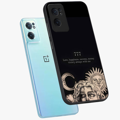 Mystic Victory Aura Glass Case for 1+Nord Ce 2  side perspective highlighting intense textures and sleek premium build