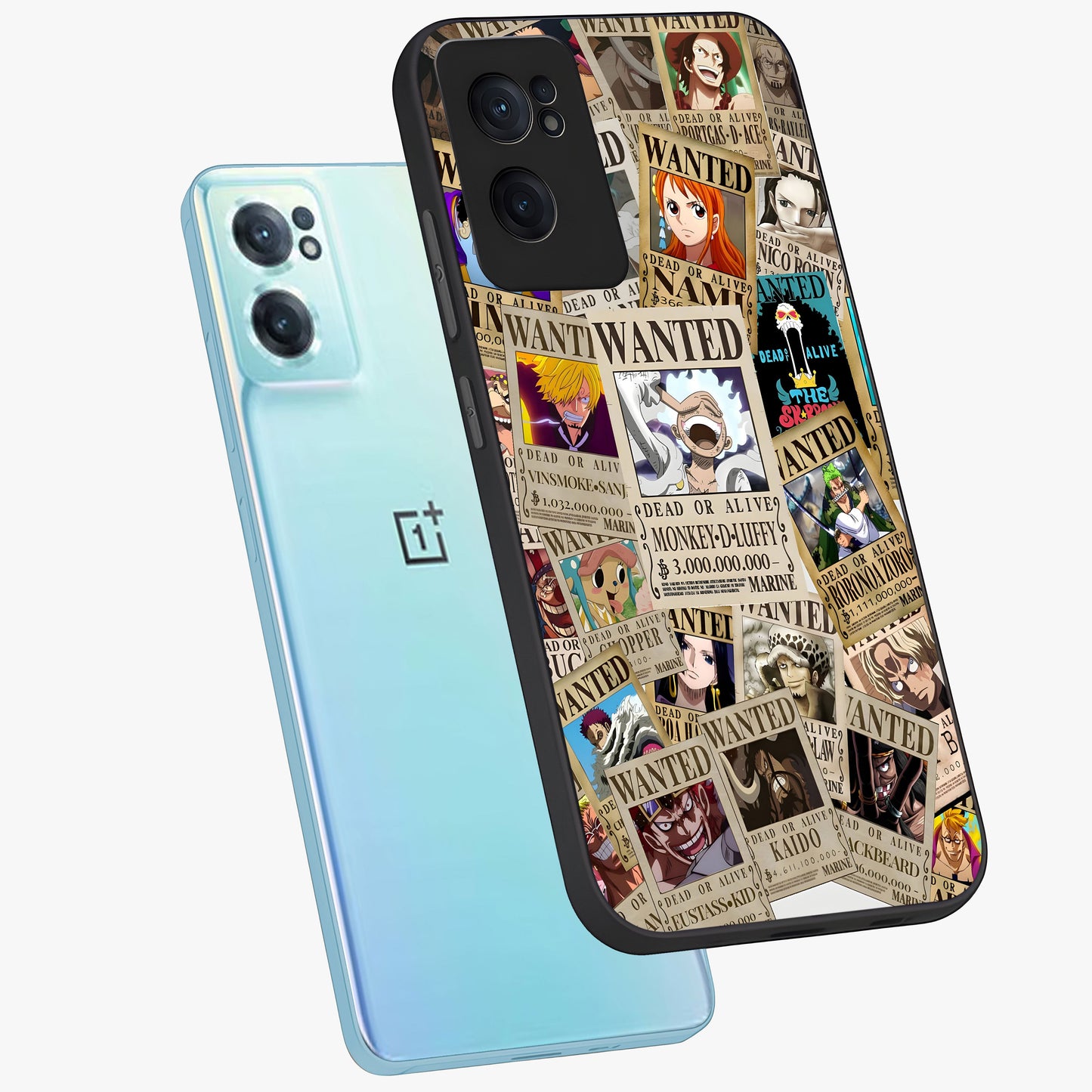 Pirate Wanted Legends Glass Case for 1+Nord Ce 2  side perspective highlighting detailed character textures and premium edges