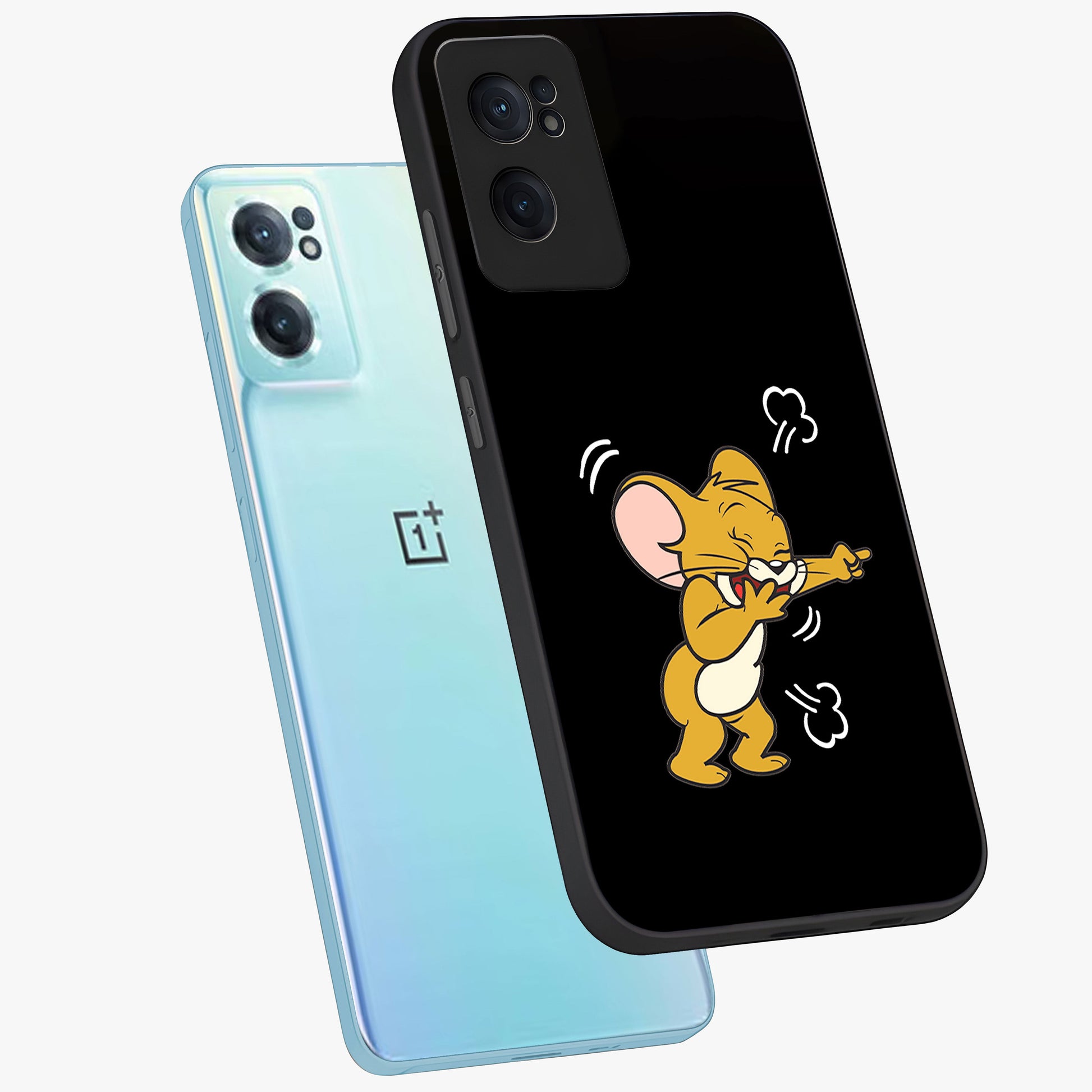 Playful Jerry Vibes Glass Case for 1+Nord CE 2  side perspective highlighting fun illustration textures and smooth build