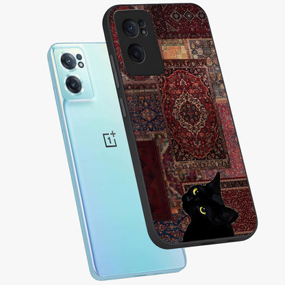 Regal Magic Cat Apple Glass Case for 1+Nord CE 2  side perspective highlighting cute character textures and smooth build