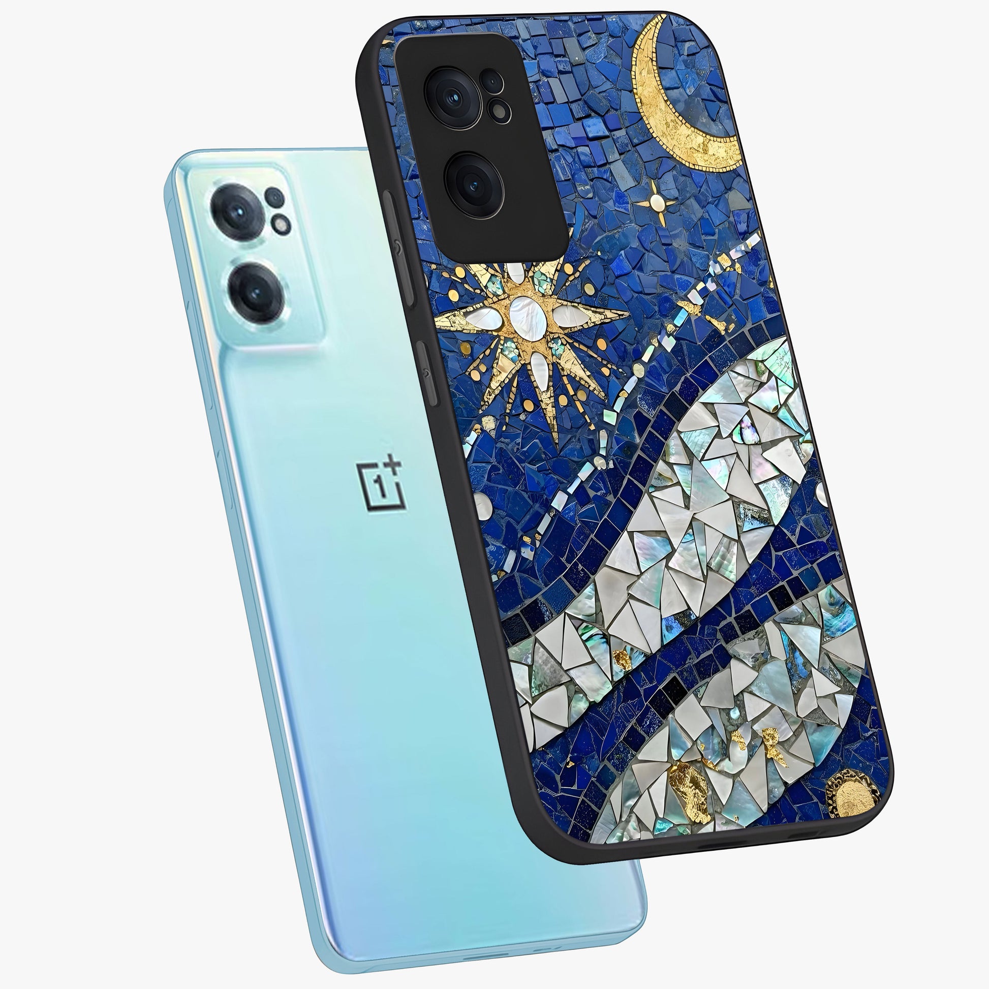 Serene Crane Flight Glass Case for 1+Nord CE 2  side perspective highlighting delicate feather textures and premium edges