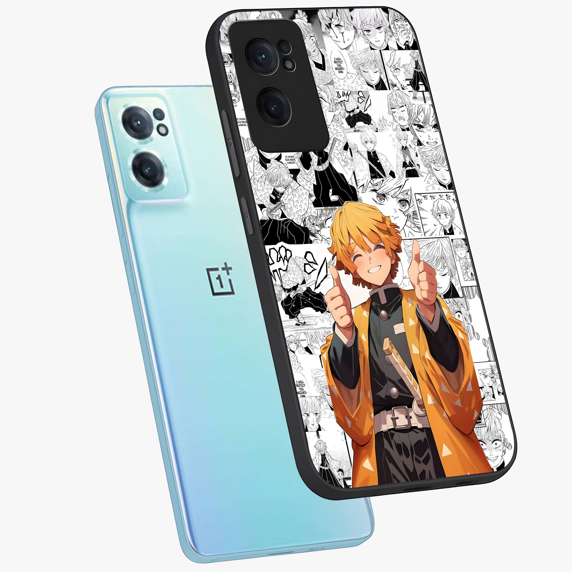 Thunder Smile Hero Glass Case for 1+Nord Ce 2  side perspective highlighting dynamic textures and premium edges